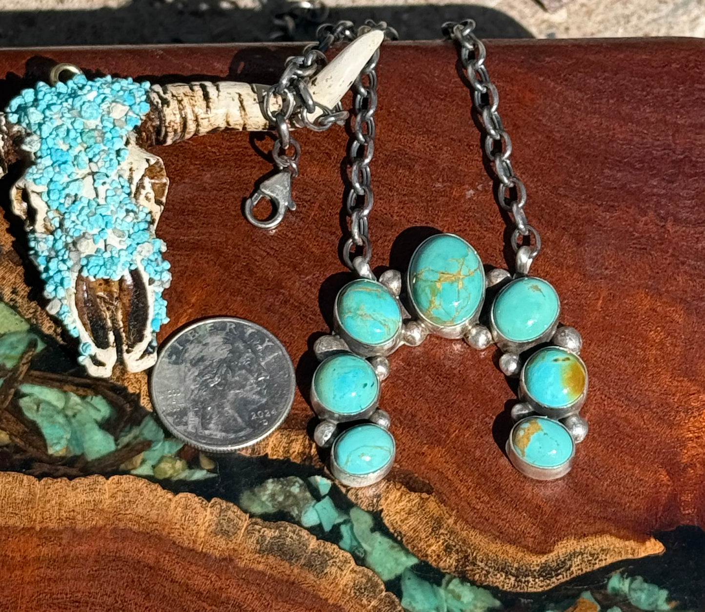 Navajo Handmade Kingman Turquoise Naja
