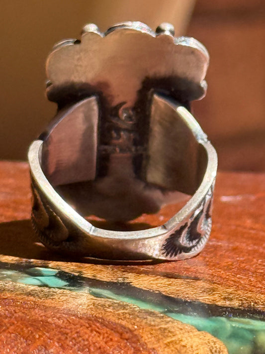 Navajo Handmade Kingman Turquoise Ring