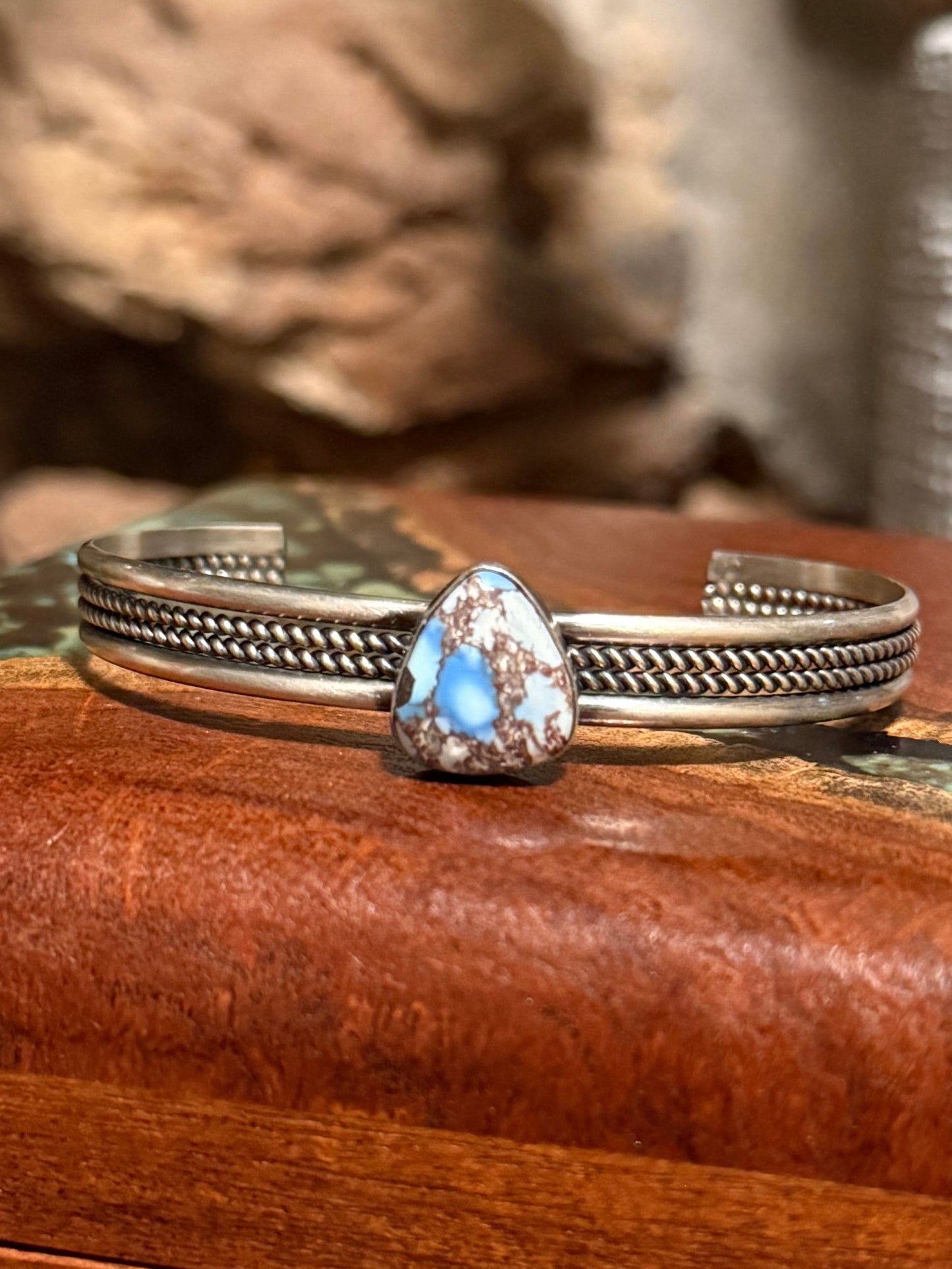 Donovan Skeet Navajo Handmade Golden Hill Cuffs