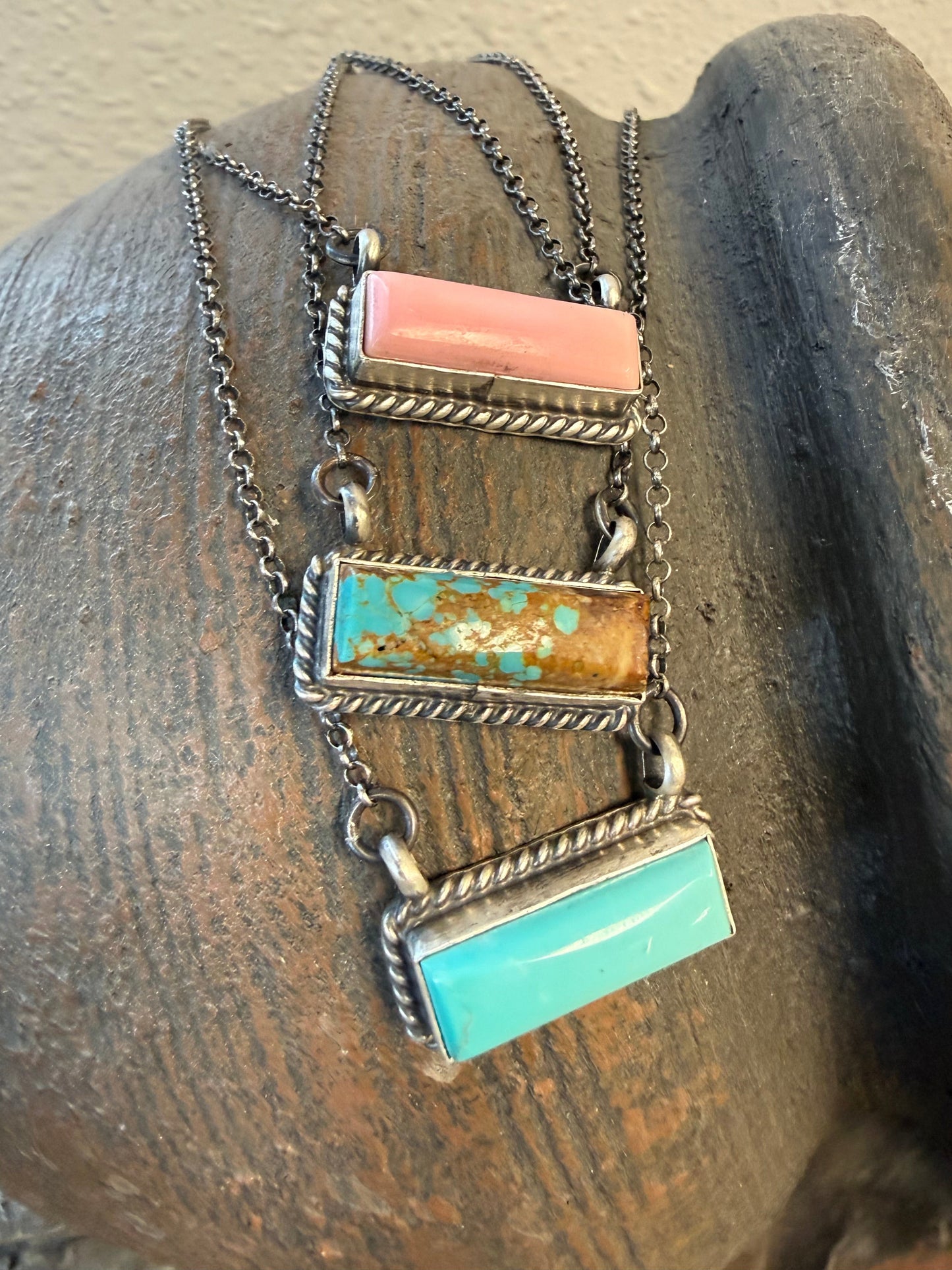 Navajo Hamdmade Kingman Turquoise Bar