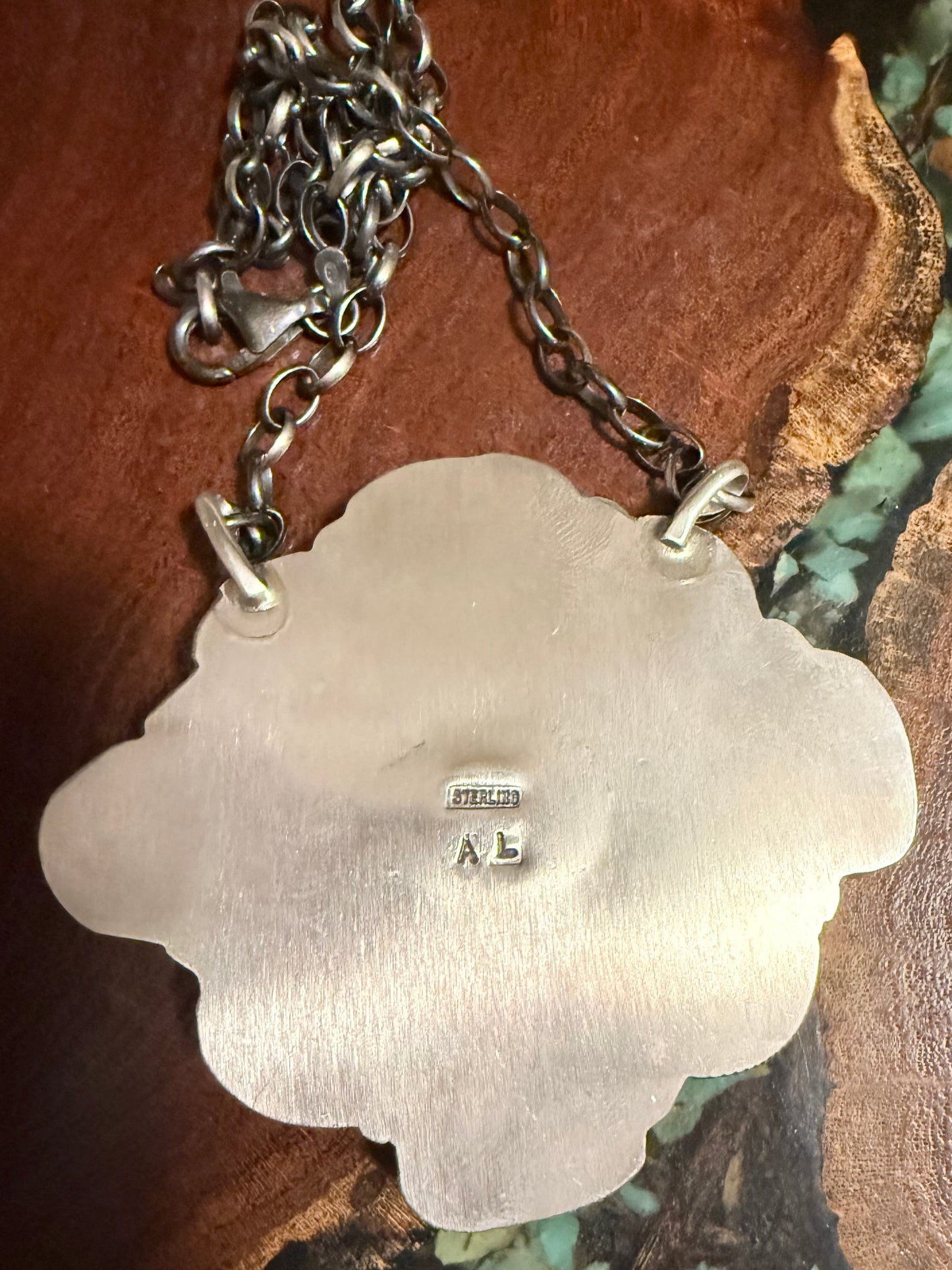 Extra Large Navajo Handmade Kingman Turquoise Cluster Pendant Necklace