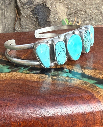 Augustine Largo Kingman Turquoise Five Stone Cuff