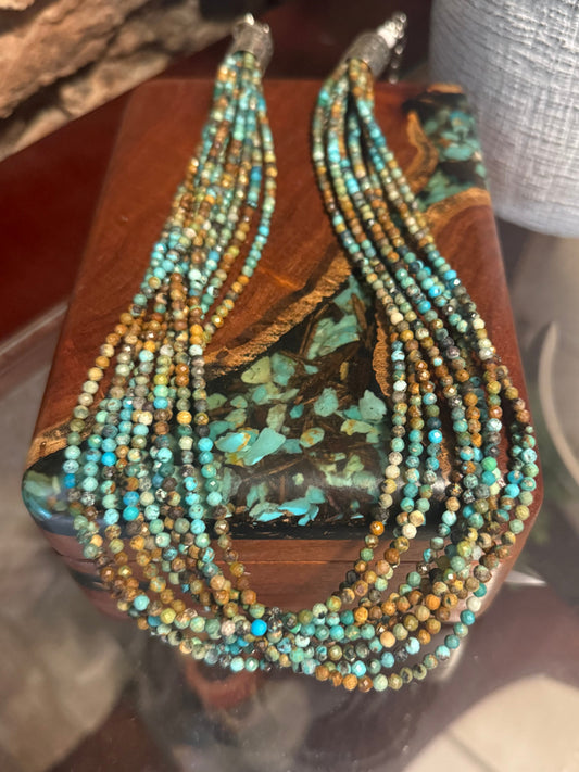 Multiple Strand Turquoise Bead Necklace