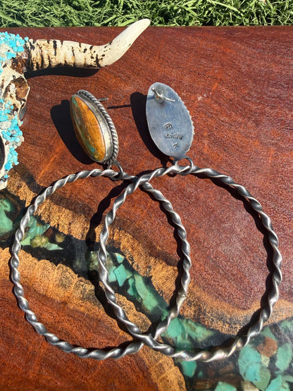 Navajo Handmade Royston Ribbon Stud Hoops