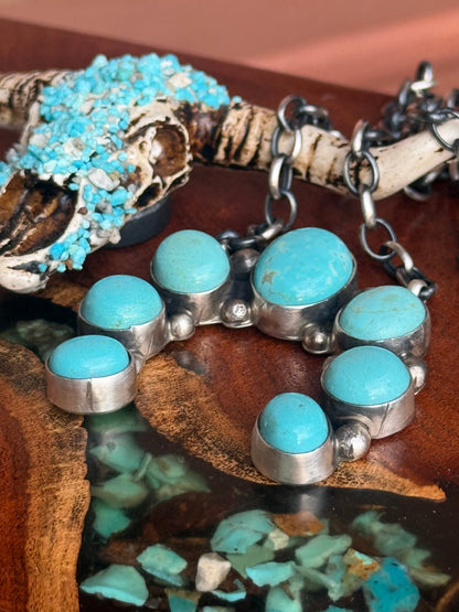 Navajo Handmade Kingman Turquoise Naja