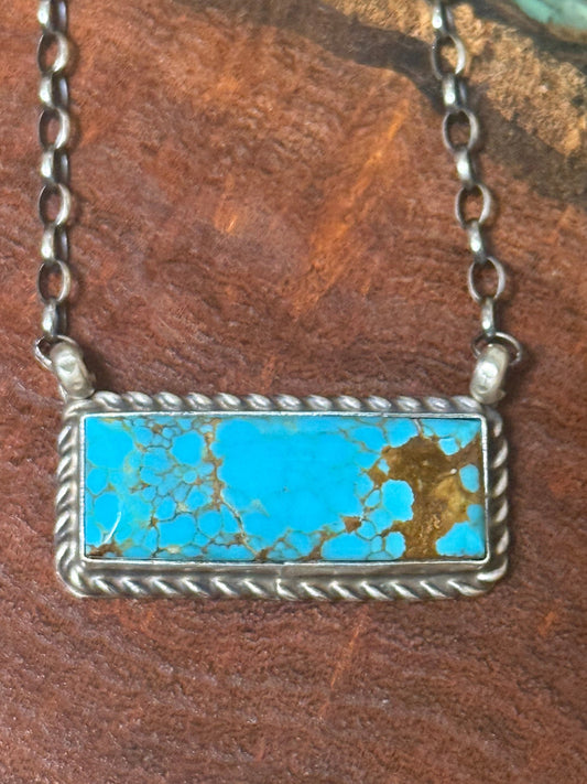 Kingman Turquoise Bar Necklace
