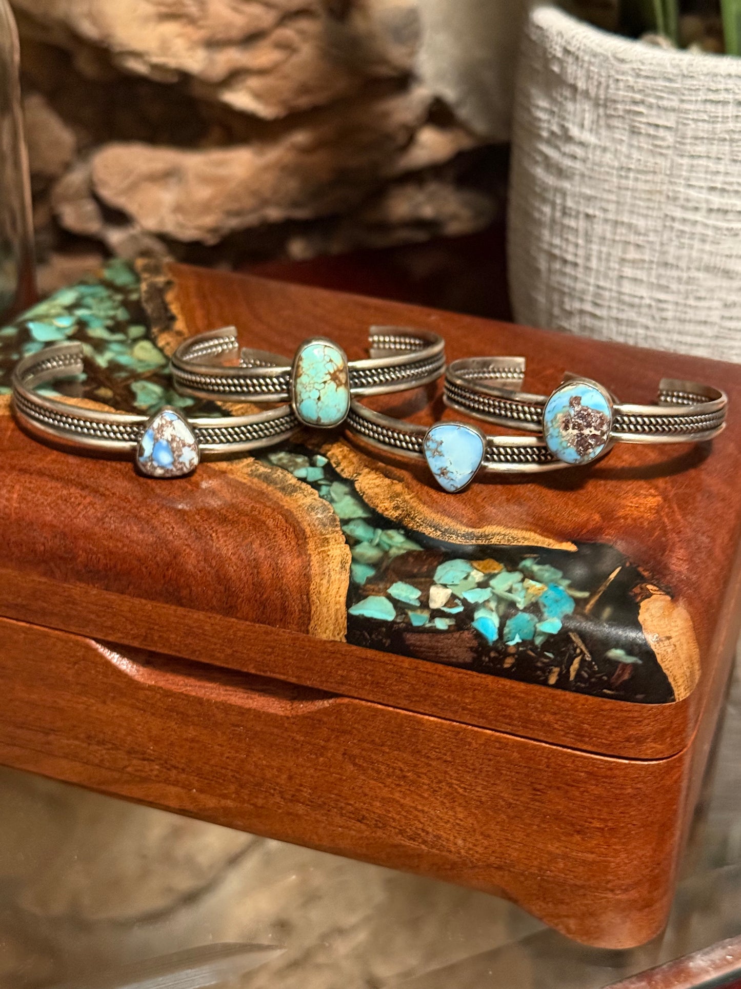Donovan Skeet Navajo Handmade Golden Hill Cuffs