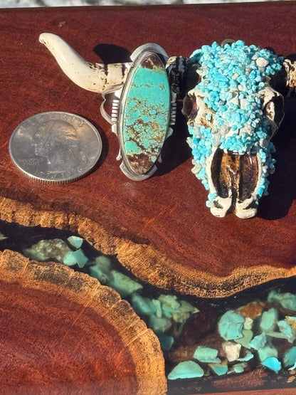 Navajo Handmade Mine 8 Turquoise Ring