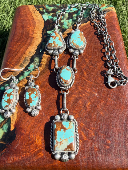 Navajo Handmade Mine 8 Four Stone Choker Set