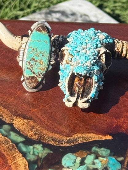 Navajo Handmade Mine 8 Turquoise Ring
