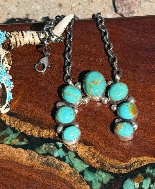 Navajo Handmade Kingman Turquoise Naja