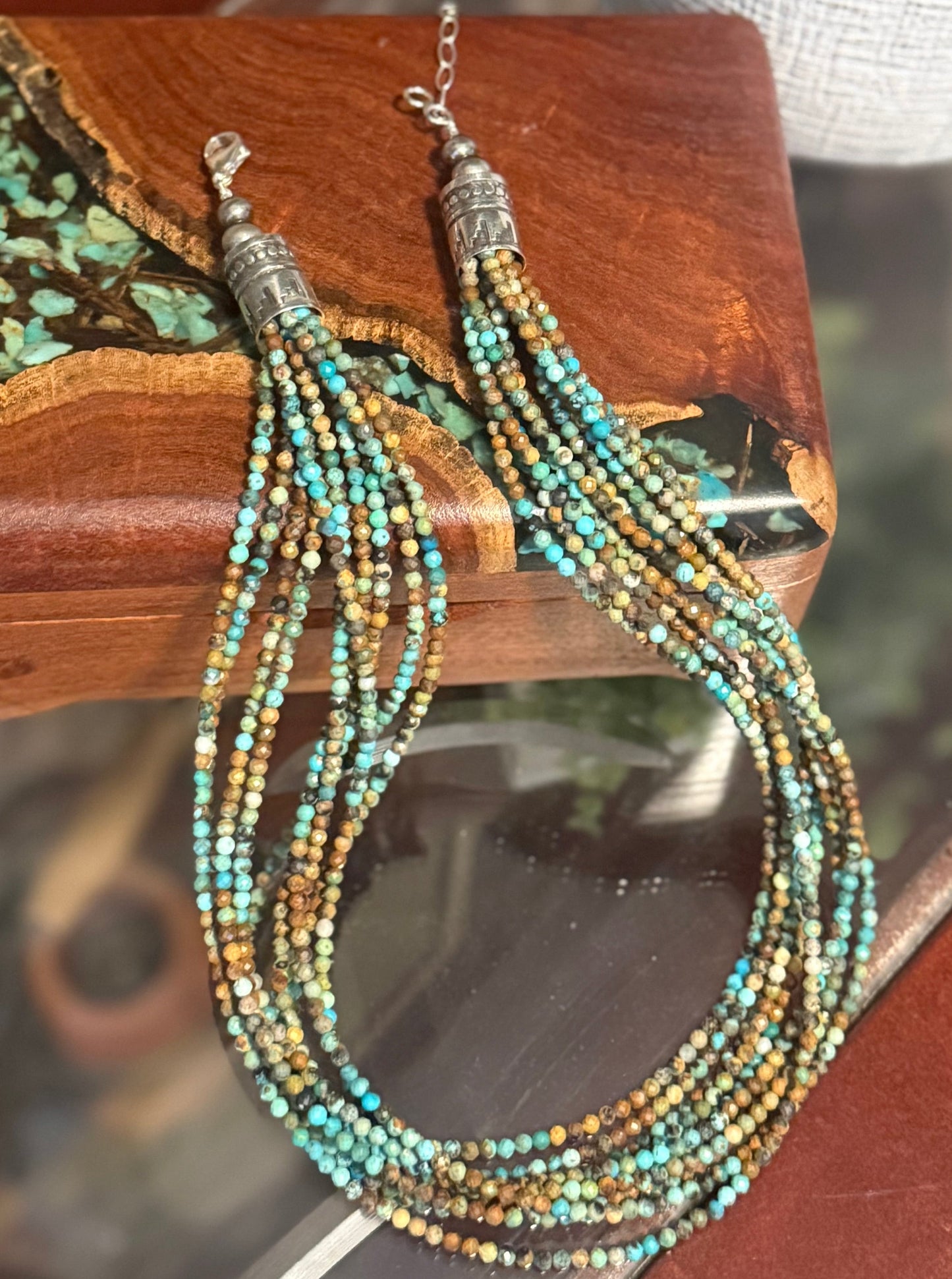 Multiple Strand Turquoise Bead Necklace