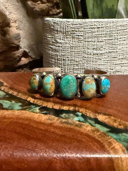 Augustine Largo Kingman Turquoise Five Stone Cuff