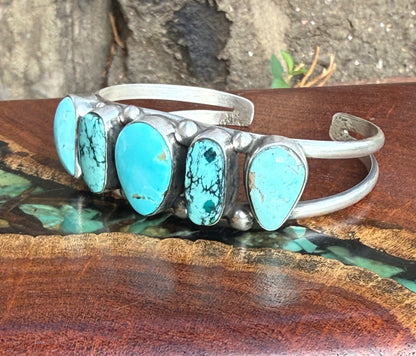 Augustine Largo Kingman Turquoise Five Stone Cuff