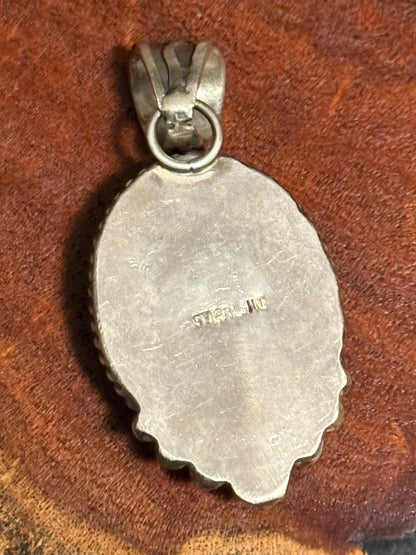 Navajo Handmade Kingman Turquoise Pendant