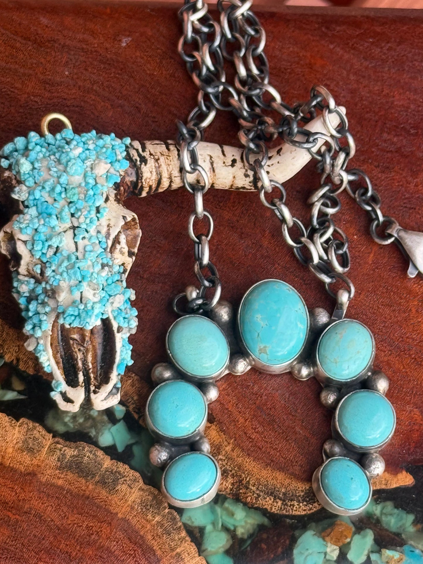 Navajo Handmade Kingman Turquoise Naja