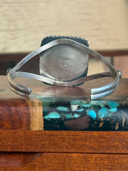 Navajo Handmade Mine 8 Turquoise Cuff Set In Sterling Silver