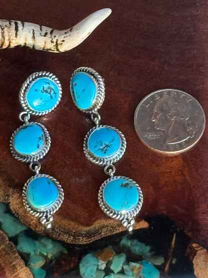 Navajo Handmade Mine 8 Two Stone Stud Dangles (Copy)