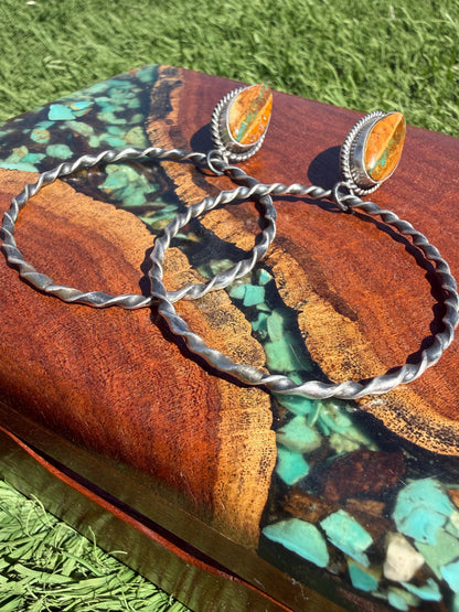 Navajo Handmade Royston Ribbon Stud Hoops