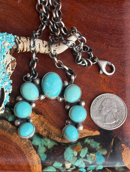 Navajo Handmade Kingman Turquoise Naja