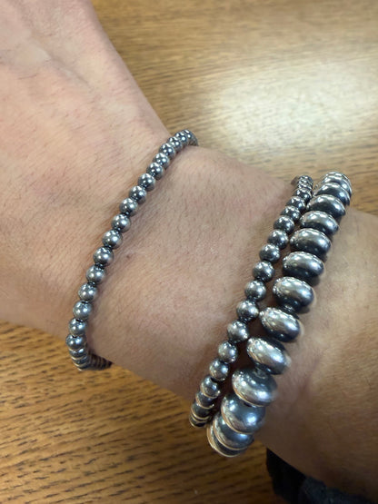 Sterling Silver 4mm Stretch Bead Bracelet