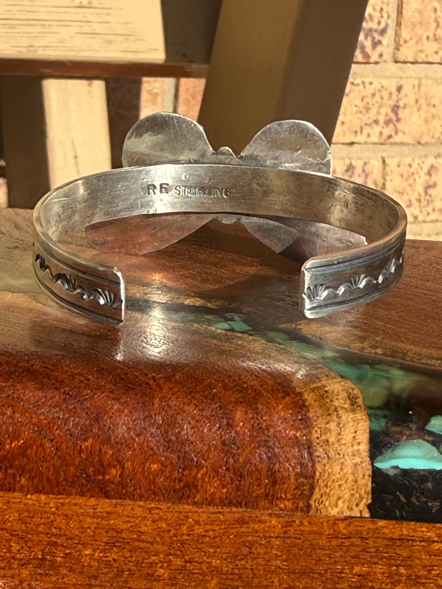 Rick Enriquez Navajo Handmade Number 8 Butterfly Cuff