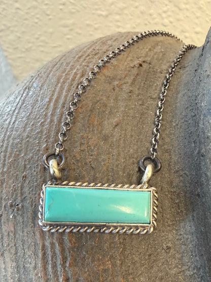 Navajo Hamdmade Kingman Turquoise Bar