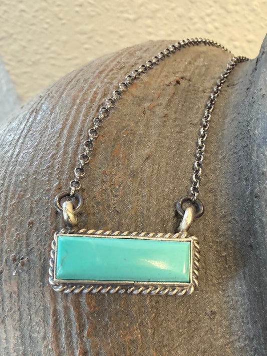 Navajo Hamdmade Kingman Turquoise Bar