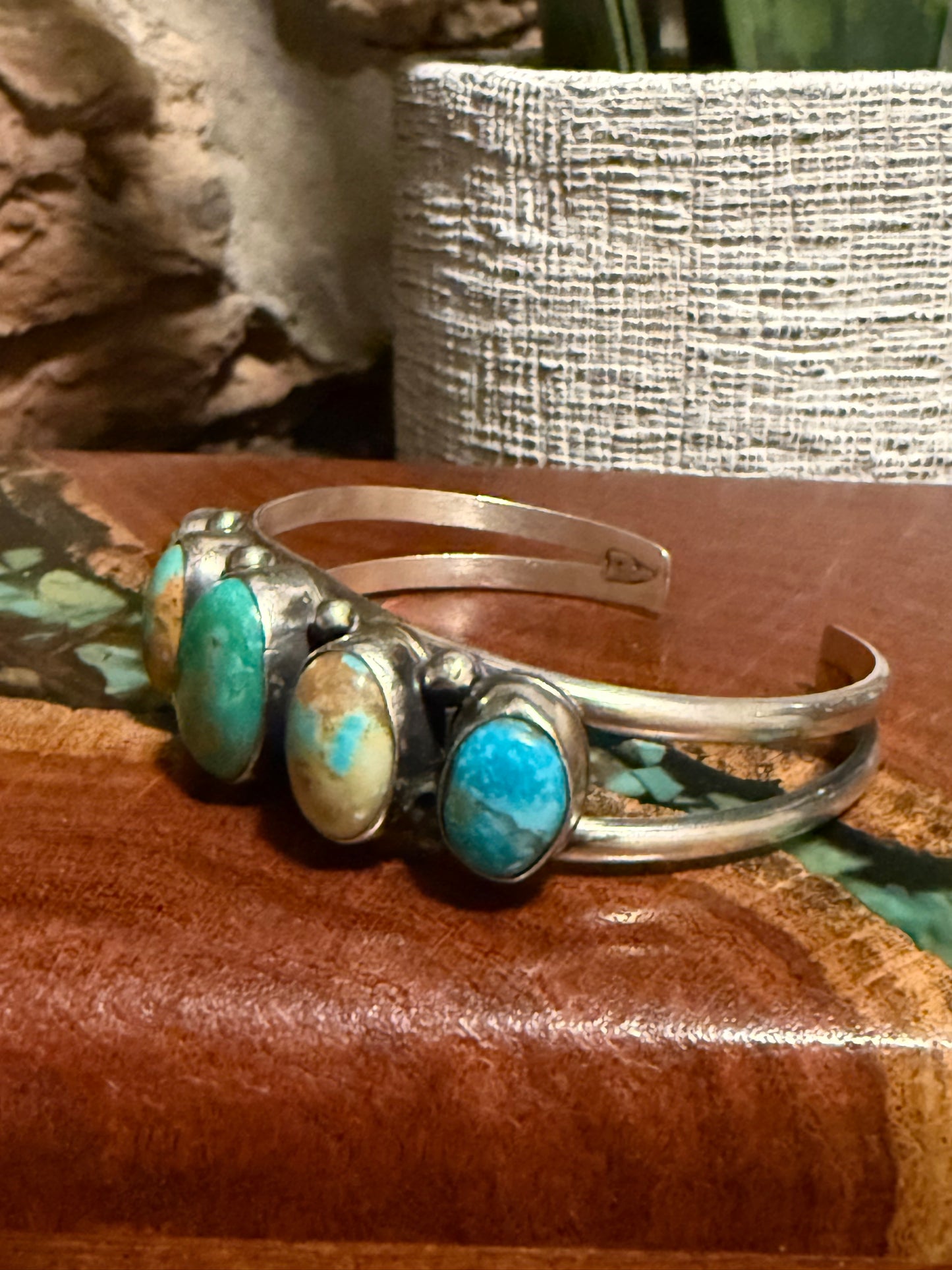 Augustine Largo Kingman Turquoise Five Stone Cuff