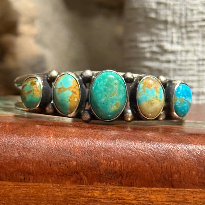 Augustine Largo Kingman Turquoise Five Stone Cuff