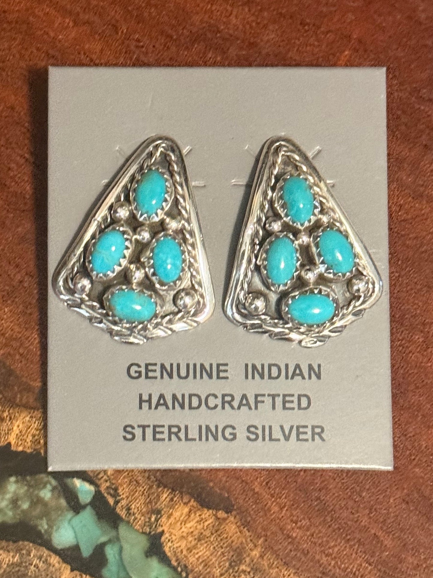 Handmade Turquoise Cluster Post Earrings