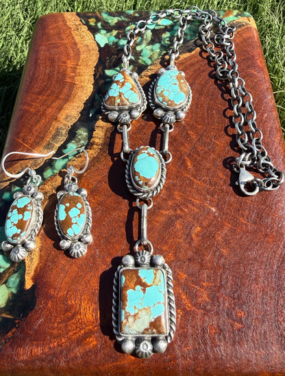 Navajo Handmade Mine 8 Four Stone Choker Set