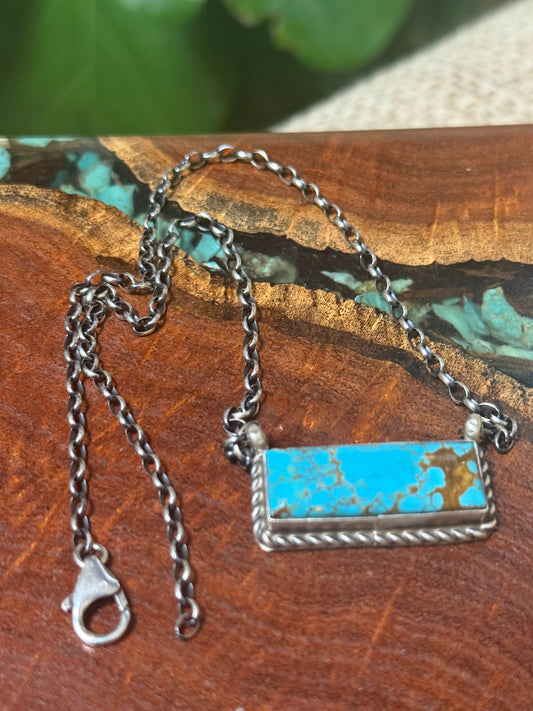Kingman Turquoise Bar Necklace