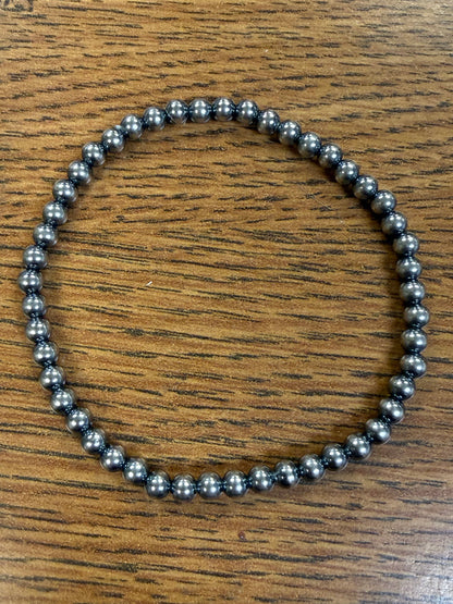 Sterling Silver 4mm Stretch Bead Bracelet