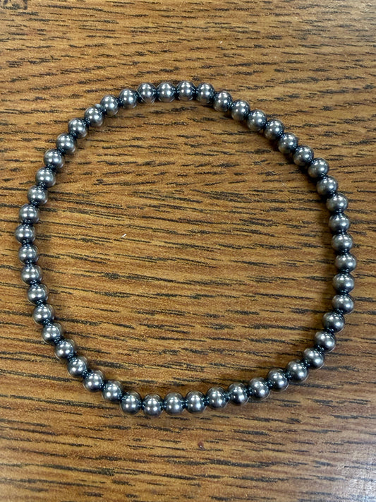 Sterling Silver 4mm Stretch Bead Bracelet