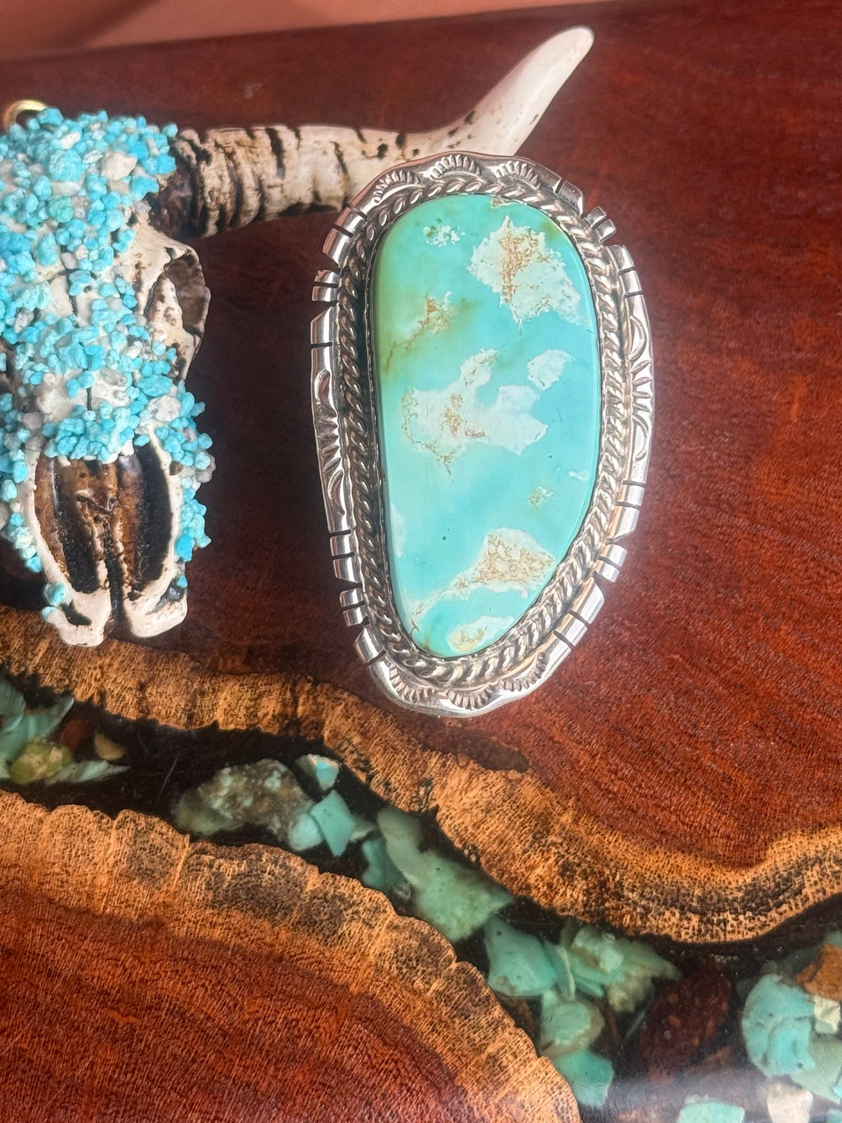 Navajo Hamdmade Royston Turquoise Ring