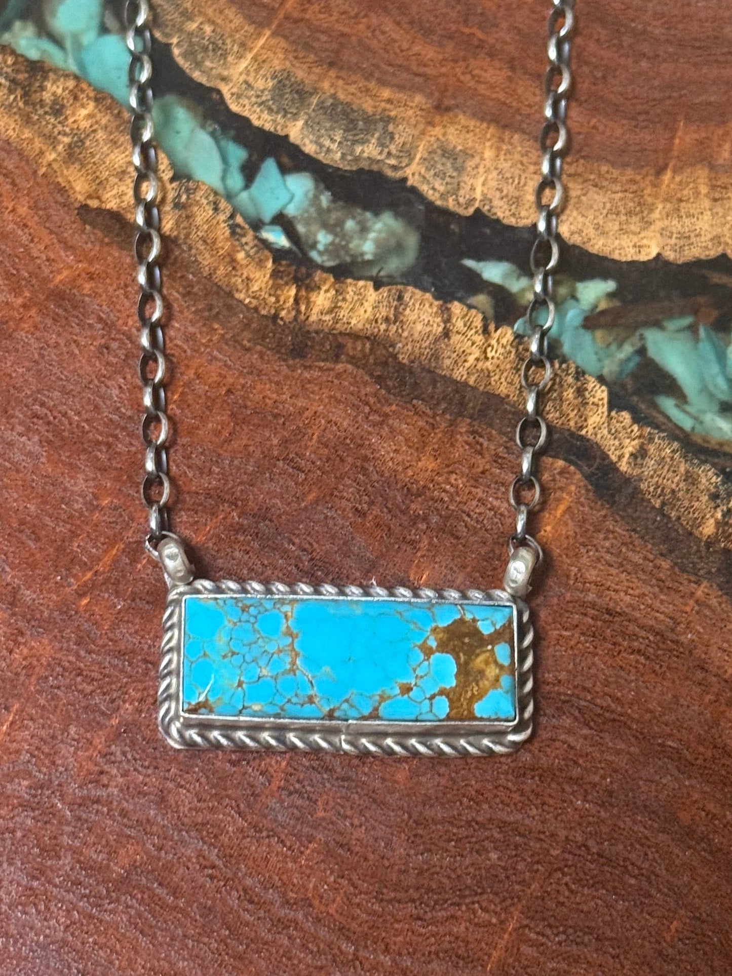 Kingman Turquoise Bar Necklace