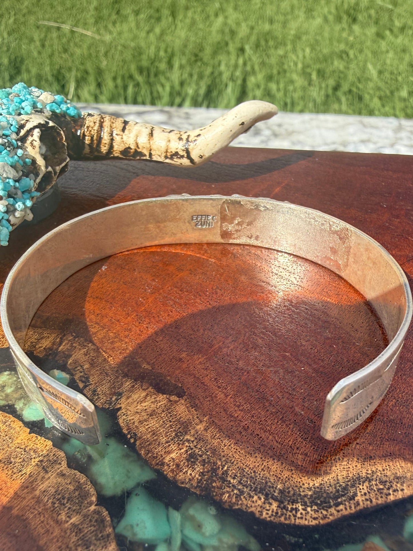 Zuni Handmade Kingman Turquoise  Effie Bracelet
