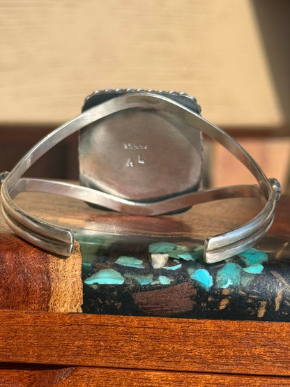 Navajo Handmade Mine 8 Turquoise Cuff Set in Sterling Silver