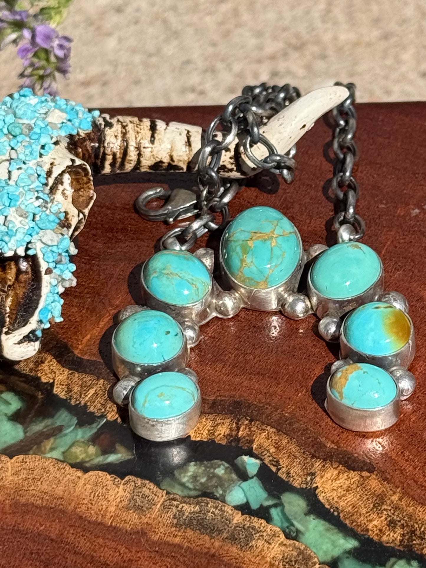 Navajo Handmade Kingman Turquoise Naja