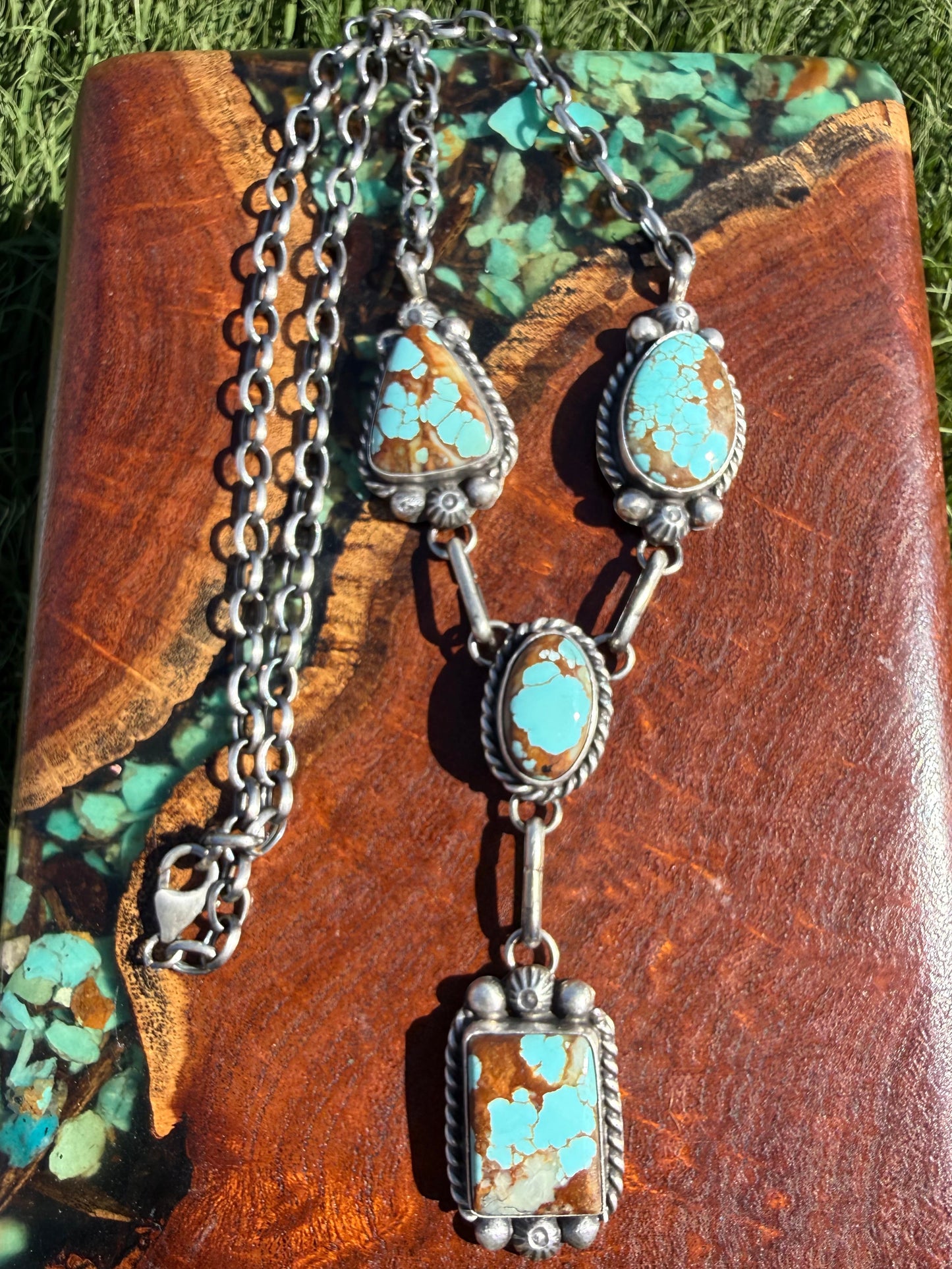Navajo Handmade Mine 8 Four Stone Choker Set