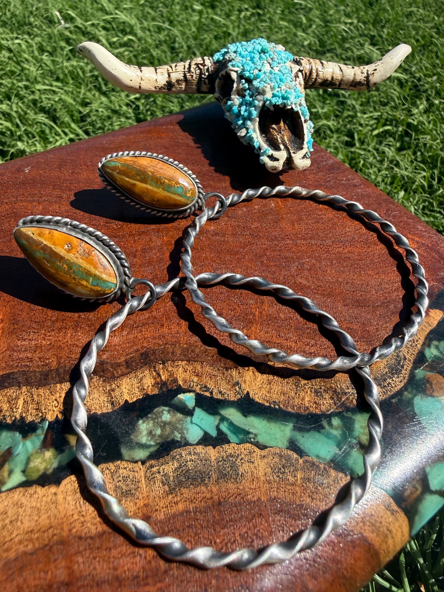 Navajo Handmade Royston Ribbon Stud Hoops
