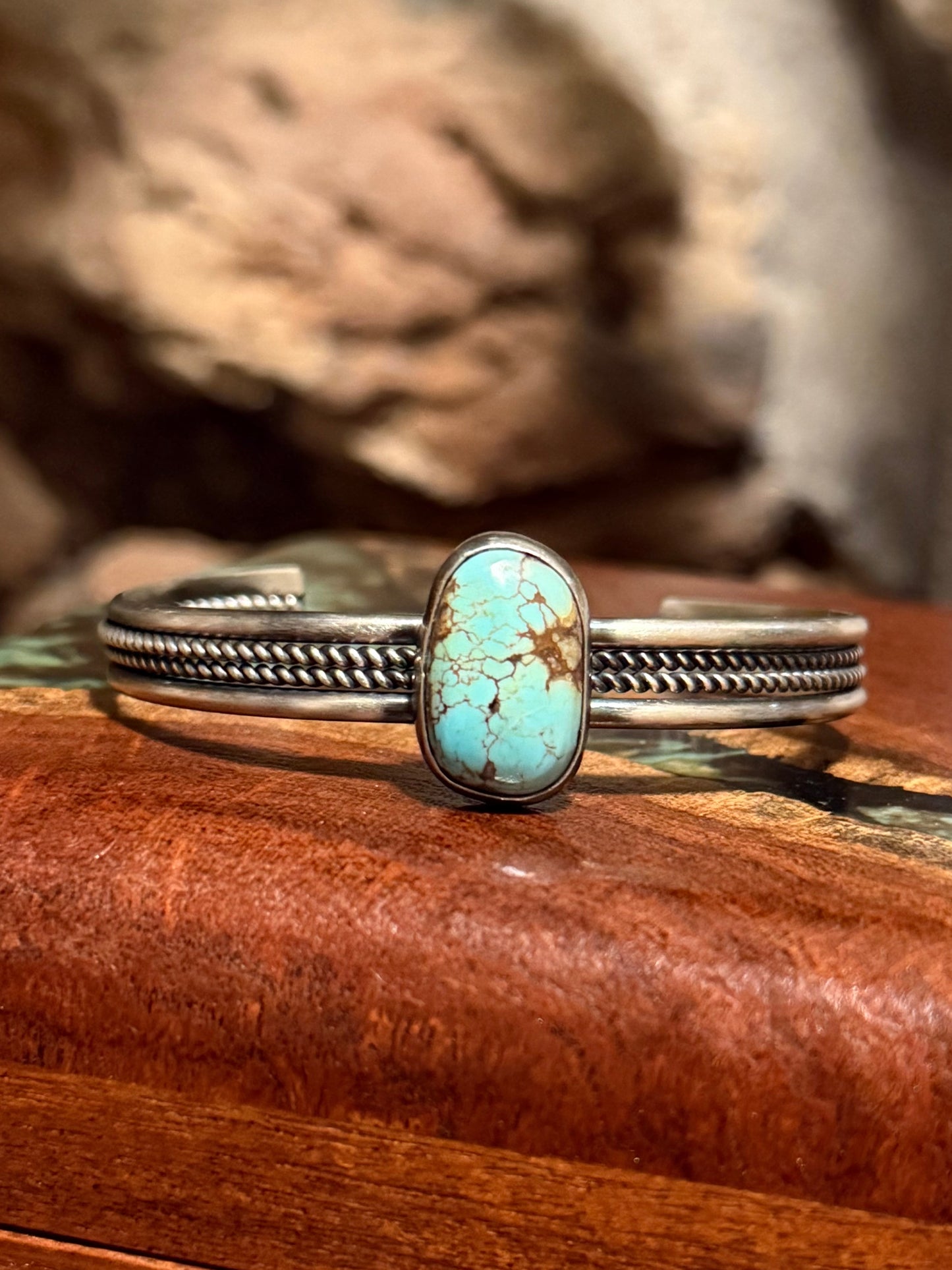 Donovan Skeet Navajo Handmade Golden Hill Cuffs