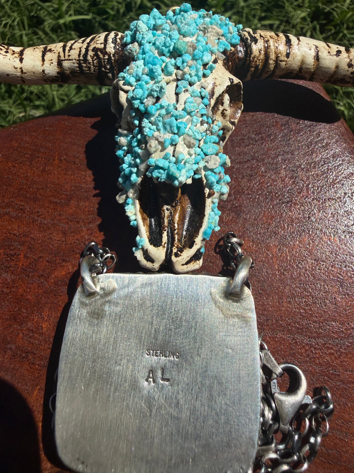Navajo Handmade Square Mine 8 Turquoise Bar