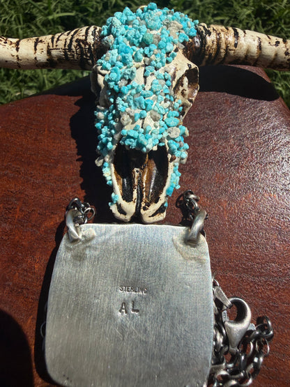 Navajo Handmade Square Mine 8 Turquoise Bar
