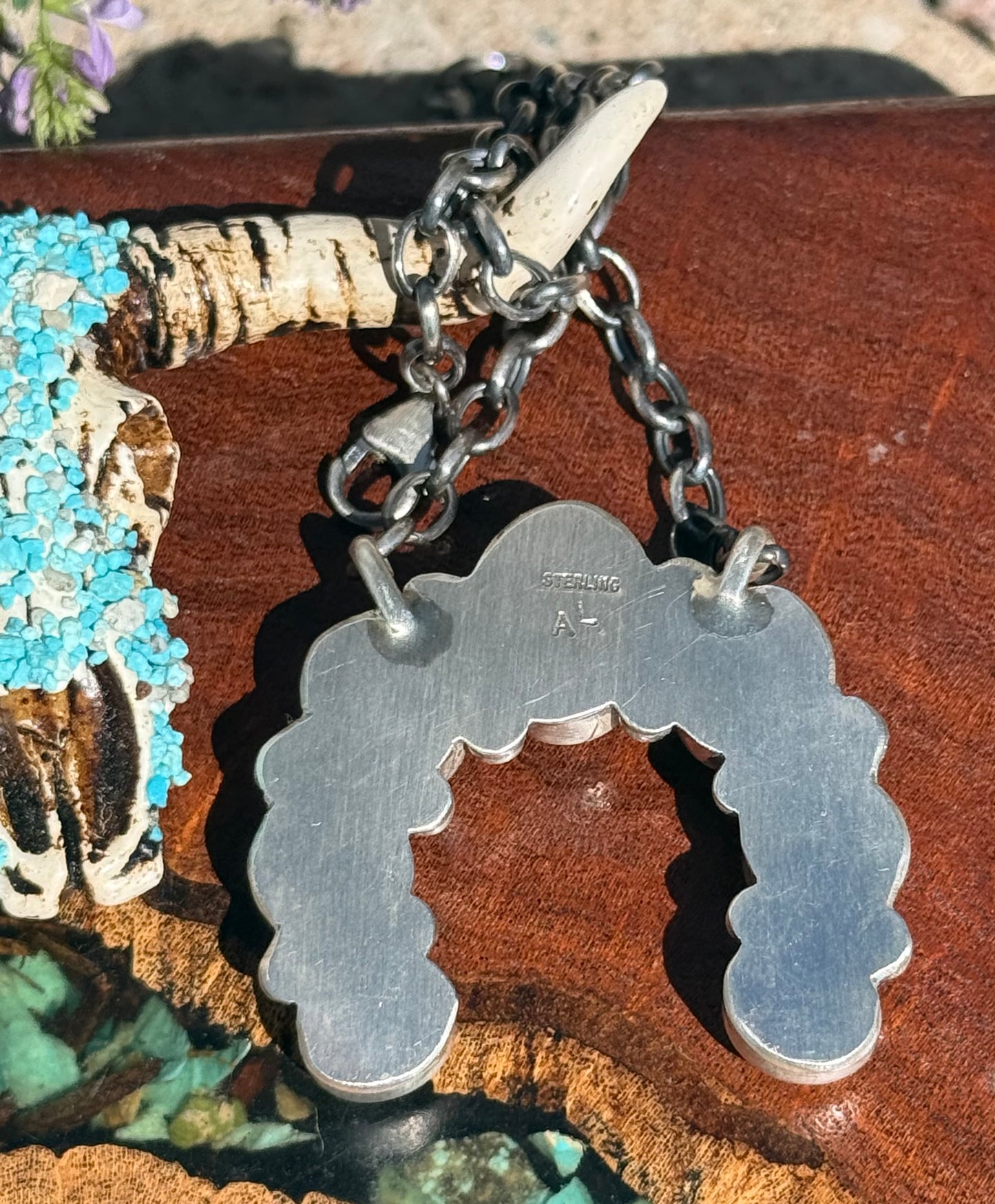 Navajo Handmade Kingman Turquoise Naja