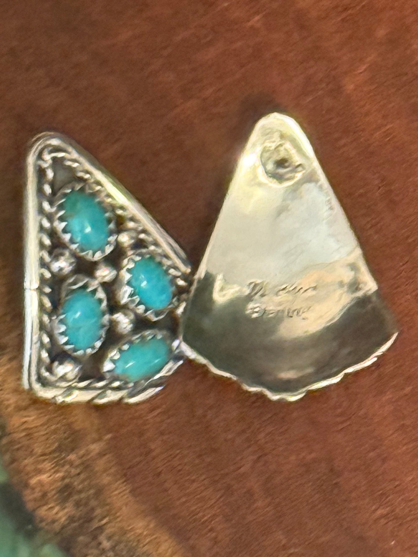 Handmade Turquoise Cluster Post Earrings