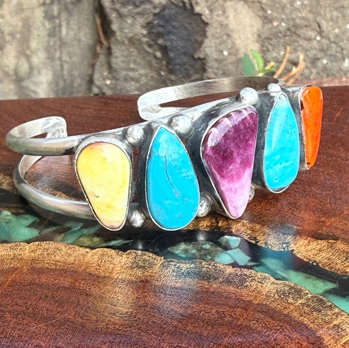 Augustine Largo Multi Color Five Stone Bracelet