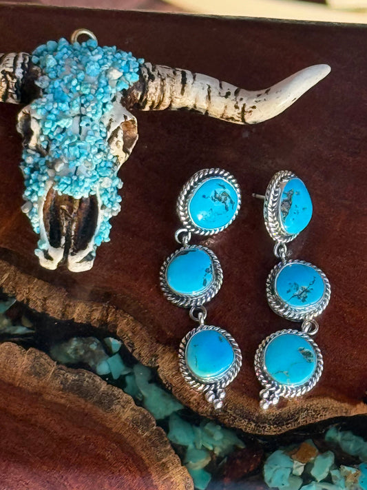 Navajo Handmade Mine 8 Two Stone Stud Dangles (Copy)