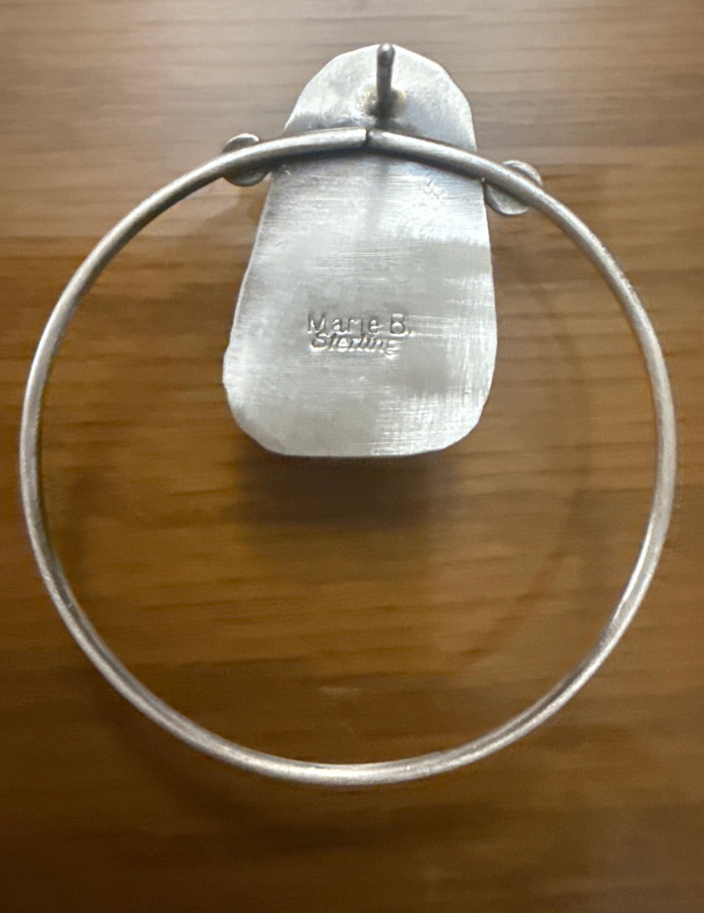 Navajo Hamdmade Magnesite Hoops Set in Sterling Silver